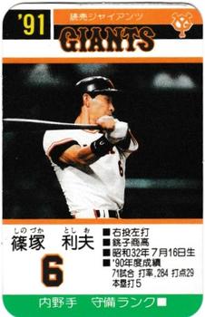 1991 Takara Yomiuri Giants #6 Toshio Shinozuka Front