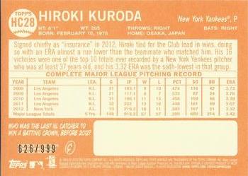 2013 Topps Heritage - Chrome #HC28 Hiroki Kuroda Back
