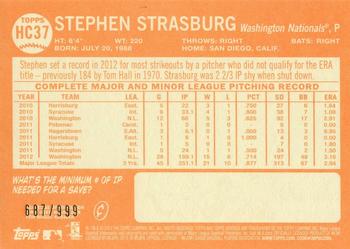 2013 Topps Heritage - Chrome #HC37 Stephen Strasburg Back