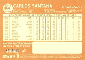 2013 Topps Heritage - Chrome #HC41 Carlos Santana Back