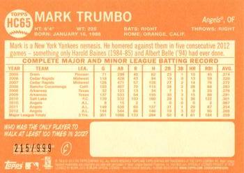 2013 Topps Heritage - Chrome #HC65 Mark Trumbo Back