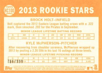 2013 Topps Heritage - Chrome #HC100 Red Sox/Pirates Rookie Stars (Brock Holt / Kyle McPherson) Back