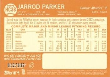 2013 Topps Heritage - Chrome #HC38 Jarrod Parker Back