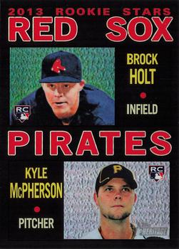 2013 Topps Heritage - Chrome Black Refractors #HC100 Red Sox/Pirates Rookie Stars (Brock Holt / Kyle McPherson) Front