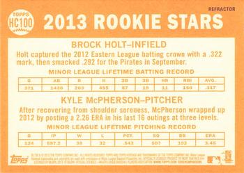 2013 Topps Heritage - Chrome Purple Refractors #HC100 Red Sox/Pirates Rookie Stars (Brock Holt / Kyle McPherson) Back