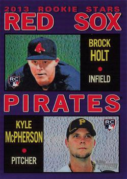 2013 Topps Heritage - Chrome Purple Refractors #HC100 Red Sox/Pirates Rookie Stars (Brock Holt / Kyle McPherson) Front