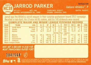 2013 Topps Heritage - Chrome Refractors #HC38 Jarrod Parker Back
