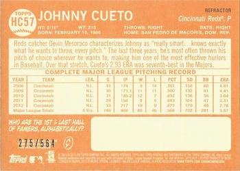 2013 Topps Heritage - Chrome Refractors #HC57 Johnny Cueto Back
