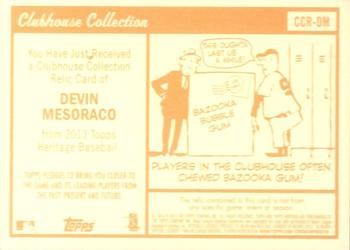2013 Topps Heritage - Clubhouse Collection Relics #CCR-DM Devin Mesoraco Back