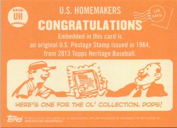 2013 Topps Heritage - Framed Stamps #64US-UH U.S. Homemakers Back