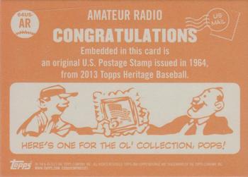 2013 Topps Heritage - Framed Stamps #64US-AR Amateur Radio Back