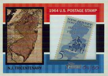 2013 Topps Heritage - Framed Stamps #64US-NJ N.J. Tricentenary Front