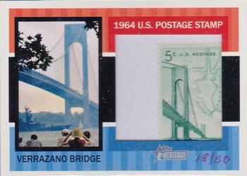 2013 Topps Heritage - Framed Stamps #64US-VB Verrazano Bridge Front