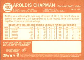 2013 Topps Heritage - Mini #493 Aroldis Chapman Back