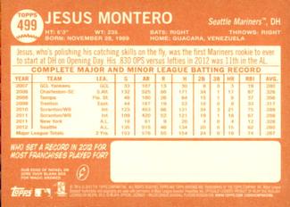 2013 Topps Heritage - Mini #499 Jesus Montero Back