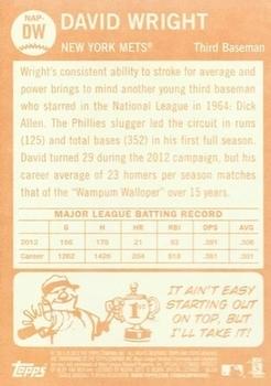 2013 Topps Heritage - New Age Performers #NAP-DW David Wright Back