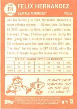 2013 Topps Heritage - New Age Performers #NAP-FH Felix Hernandez Back