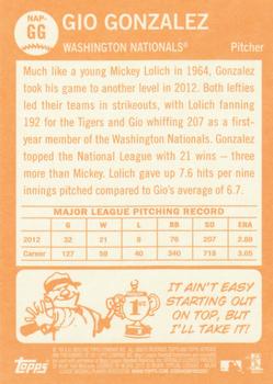 2013 Topps Heritage - New Age Performers #NAP-GG Gio Gonzalez Back