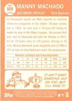 2013 Topps Heritage - New Age Performers #NAP-MM Manny Machado Back