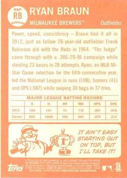 2013 Topps Heritage - New Age Performers #NAP-RB Ryan Braun Back