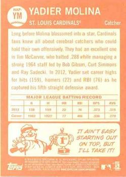 2013 Topps Heritage - New Age Performers #NAP-YM Yadier Molina Back