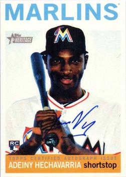 2013 Topps Heritage - Real One Autographs #ROA-AHE Adeiny Hechavarria Front