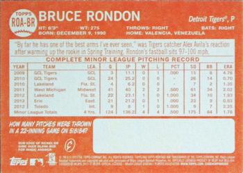 2013 Topps Heritage - Real One Autographs #ROA-BR Bruce Rondon Back