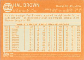 2013 Topps Heritage - Real One Autographs #ROA-HB Hal Brown Back