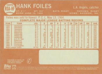 2013 Topps Heritage - Real One Autographs #ROA-HF Hank Foiles Back
