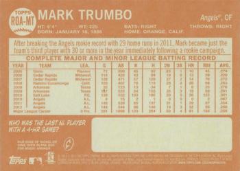 2013 Topps Heritage - Real One Autographs #ROA-MT Mark Trumbo Back