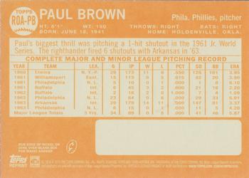 2013 Topps Heritage - Real One Autographs #ROA-PB Paul Brown Back