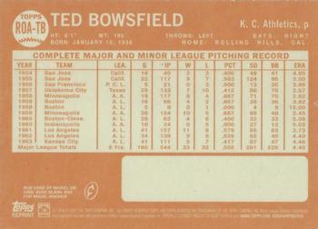 2013 Topps Heritage - Real One Autographs #ROA-TB Ted Bowsfield Back
