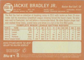 2013 Topps Heritage - Real One Autographs #ROA-JB Jackie Bradley Jr. Back