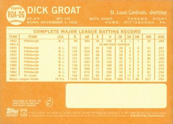 2013 Topps Heritage - Real One Autographs #ROA-DG Dick Groat Back