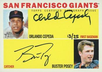 2013 Topps Heritage - Real One Autographs Dual #RODA-CP Orlando Cepeda / Buster Posey Front