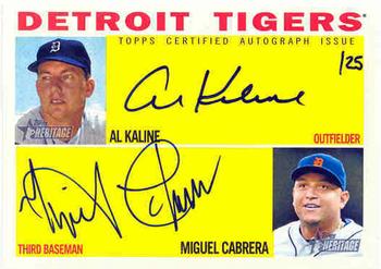 2013 Topps Heritage - Real One Autographs Dual #RODA-KC Al Kaline / Miguel Cabrera Front