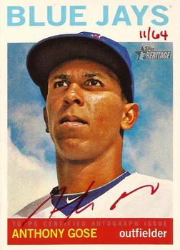 2013 Topps Heritage - Real One Autographs Red Ink #ROA-AG Anthony Gose Front