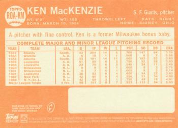 2013 Topps Heritage - Real One Autographs Red Ink #ROA-KM Ken MacKenzie Back