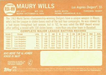 2013 Topps Heritage - Real One Autographs Red Ink #ROA-MW Maury Wills Back