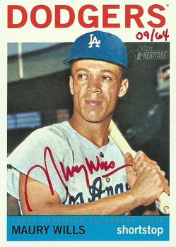 2013 Topps Heritage - Real One Autographs Red Ink #ROA-MW Maury Wills Front