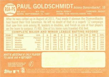 2013 Topps Heritage - Real One Autographs Red Ink #ROA-PG Paul Goldschmidt Back