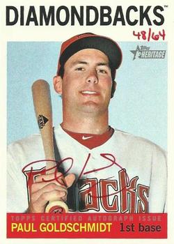 2013 Topps Heritage - Real One Autographs Red Ink #ROA-PG Paul Goldschmidt Front
