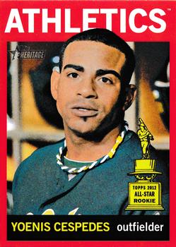 2013 Topps Heritage - Red Border #459 Yoenis Cespedes Front