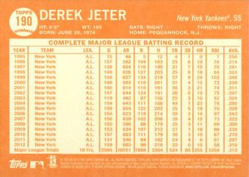 2013 Topps Heritage - Red Border #190 Derek Jeter Back