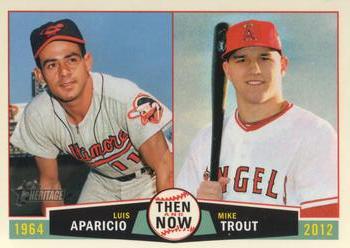 2013 Topps Heritage - Then and Now #TN-AT Luis Aparicio / Mike Trout Front