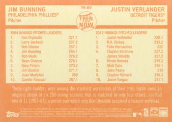 2013 Topps Heritage - Then and Now #TN-BV Jim Bunning / Justin Verlander Back