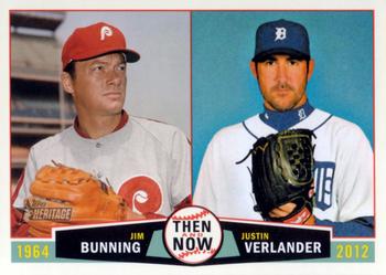 2013 Topps Heritage - Then and Now #TN-BV Jim Bunning / Justin Verlander Front