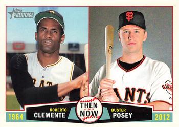 2013 Topps Heritage - Then and Now #TN-CP Roberto Clemente / Buster Posey Front