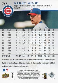 2008 Upper Deck First Edition #327 Kerry Wood Back
