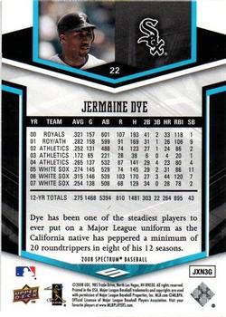 2008 Upper Deck Spectrum #22 Jermaine Dye Back